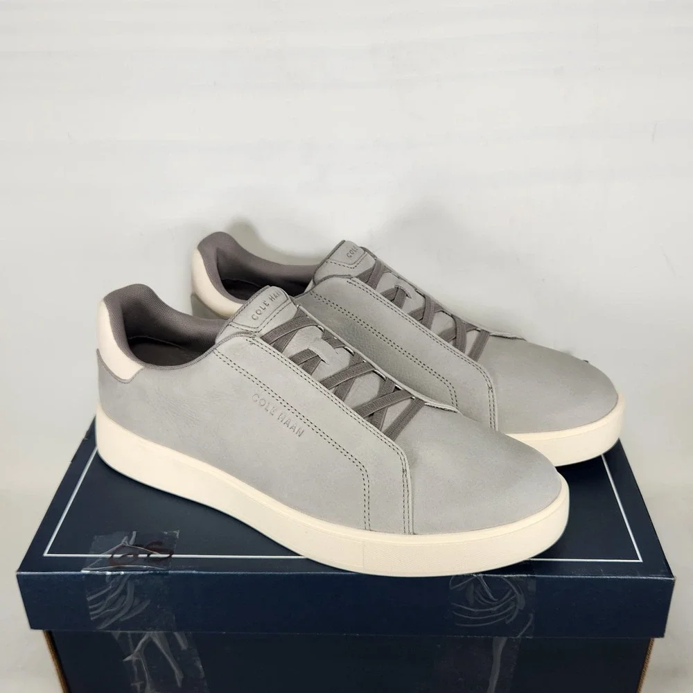 Cole Haan GrandPro Luxe Slip On Sneaker Sea Stone Nubuck Grey C40820 Mens 10.5 M